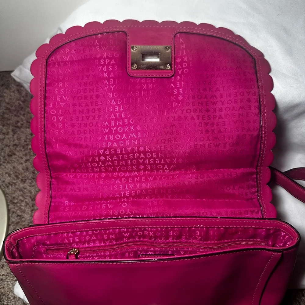 Kate Spade Maple Court Jazmin Scalloped Leather Crossbody Bag in Pink - Picture 7 of 15